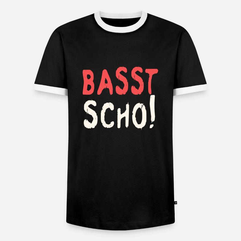 Basst scho rot texte baige - T-shirt contrasté Homme - noir/blanc