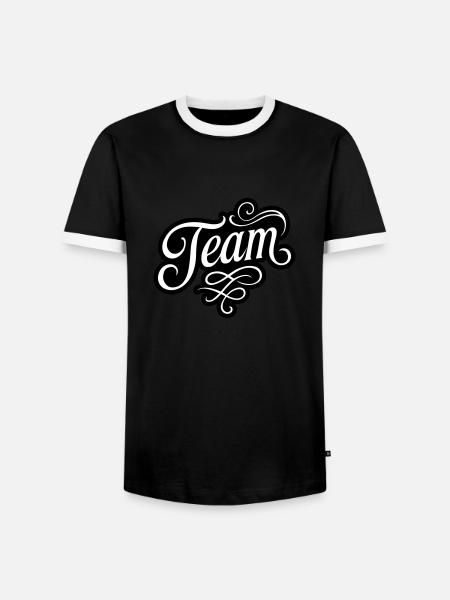 Team - Men's Ringer Shirt - black/white