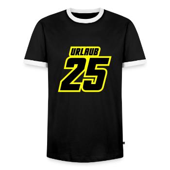Maillot vacances 2025 - T-shirt contrasté Homme - noir/blanc - Devant - AI Model Female 172 light (172cm) & AI Model Male 178 light (178cm)