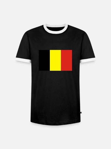 belgium - Men's Ringer Shirt - black/white