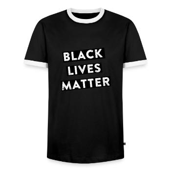black lives matter - Männer Kontrast-T-Shirt - Schwarz/Weiß - Vorne - AI Model Female 172 light (172cm) & AI Model Male 178 light (178cm)
