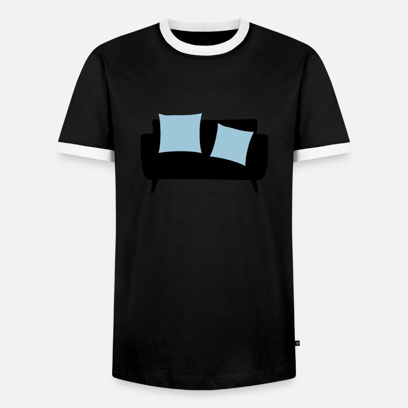 Sleeper sofa & Pillows - Men's Ringer Shirt - black/white