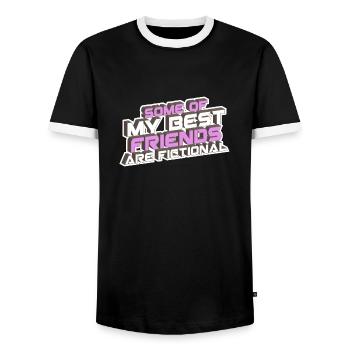 Einige meiner besten Freunde sind fiktiv. Wahnsinn - Männer Kontrast-T-Shirt - Schwarz/Weiß - Vorne - AI Model Female 172 light (172cm) & AI Model Male 178 light (178cm)