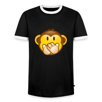 Smiley Monkey - T-shirt contrasté Homme - noir/blanc - Devant - AI Model Female 172 light (172cm) & AI Model Male 178 light (178cm)