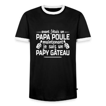 je suis un papy gâteau - T-shirt contrasté Homme - noir/blanc - Devant - AI Model Female 172 light (172cm) & AI Model Male 178 light (178cm)