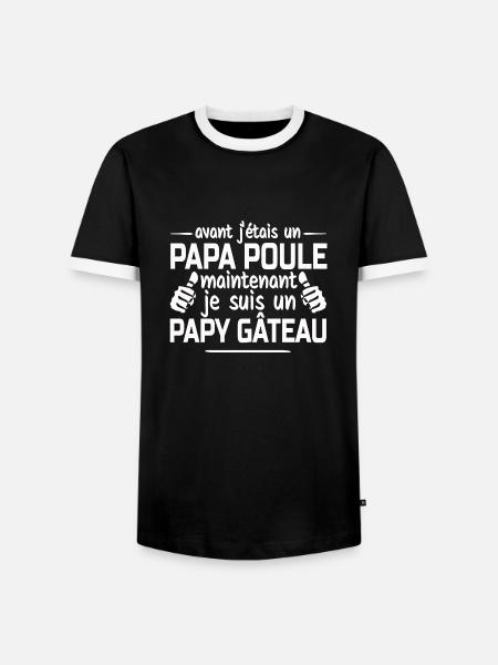 je suis un papy gâteau - T-shirt contrasté Homme - noir/blanc