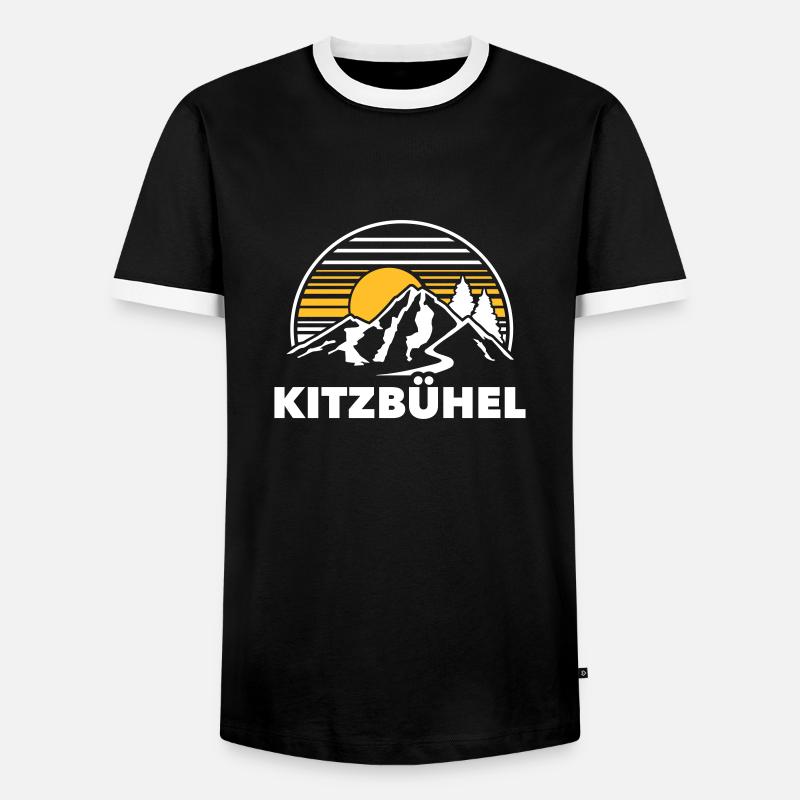 Kitzbühel - Männer Kontrast-T-Shirt - Schwarz/Weiß