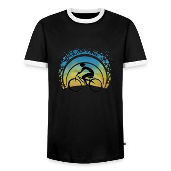 Radfahrer - Männer Kontrast-T-Shirt - Schwarz/Weiß - Vorne - AI Model Female 172 light (172cm) & AI Model Male 178 light (178cm)