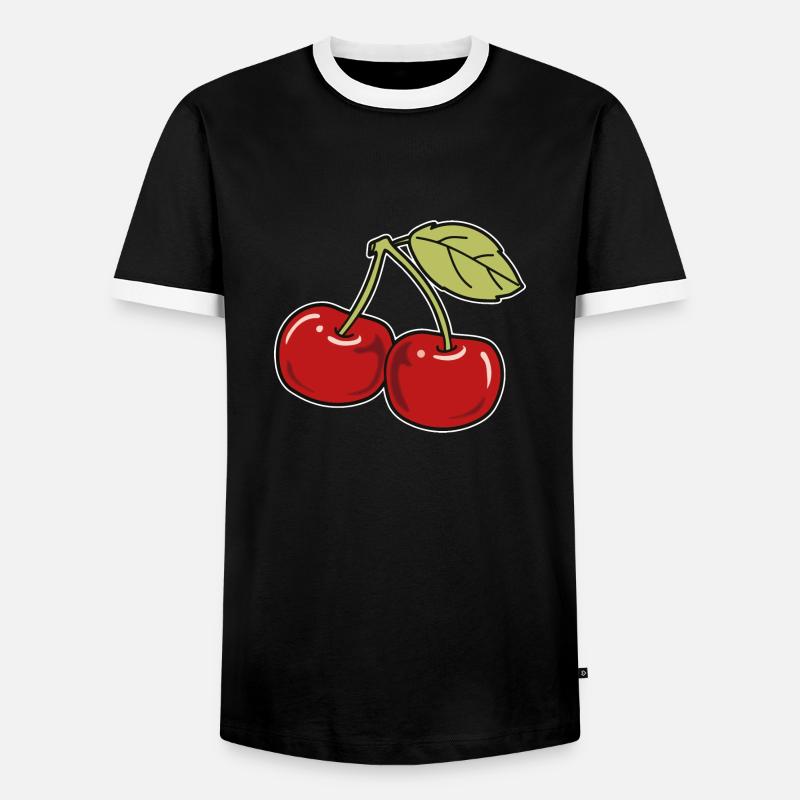 Cherry - Men's Ringer Shirt - black/white