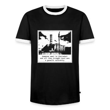 Genetic deformity Chernobyl Geschenk Radiation - Männer Kontrast-T-Shirt - Schwarz/Weiß - Vorne - AI Model Female 172 light (172cm) & AI Model Male 178 light (178cm)