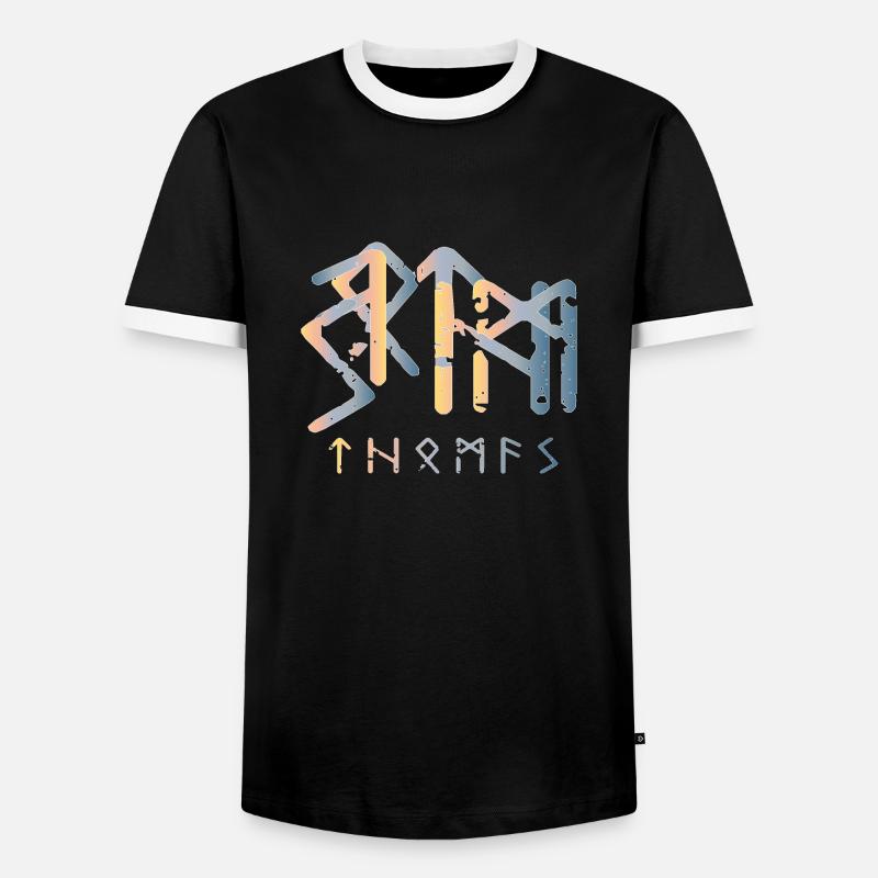 Thomas - Binderune - Name Rune - Men's Ringer Shirt - black/white