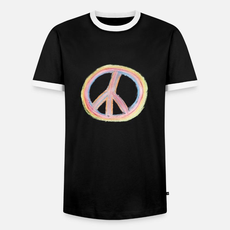 Peace - Männer Kontrast-T-Shirt - Schwarz/Weiß