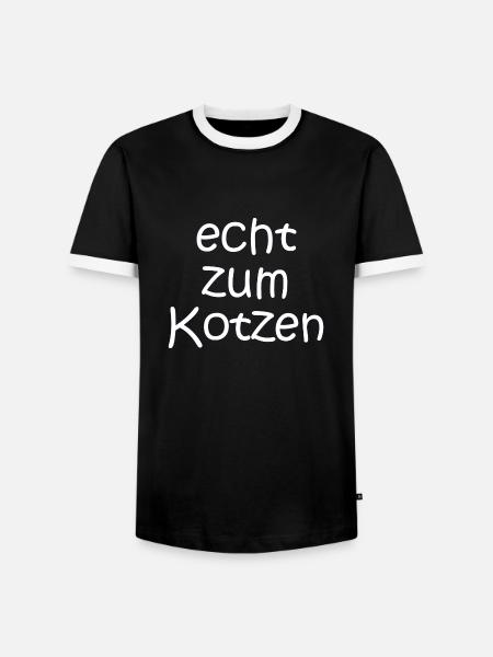 echt zum Kotzen - Sprüche - Geschenk - Männer Kontrast-T-Shirt - Schwarz/Weiß