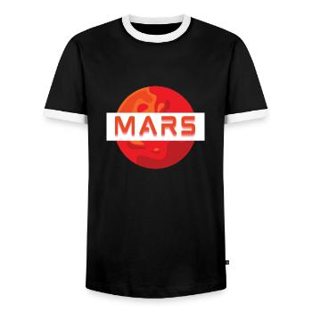 Mission MARS! - Männer Kontrast-T-Shirt - Schwarz/Weiß - Vorne - AI Model Female 172 light (172cm) & AI Model Male 178 light (178cm)