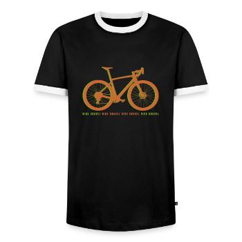 Gravel Bike Orange Rennrad Fahrrad Geschenk lustig - Männer Kontrast-T-Shirt - Schwarz/Weiß - Vorne - AI Model Female 172 light (172cm) & AI Model Male 178 light (178cm)