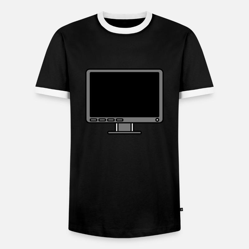Icon Logo Computer Screen - Men's Ringer Shirt - black/white