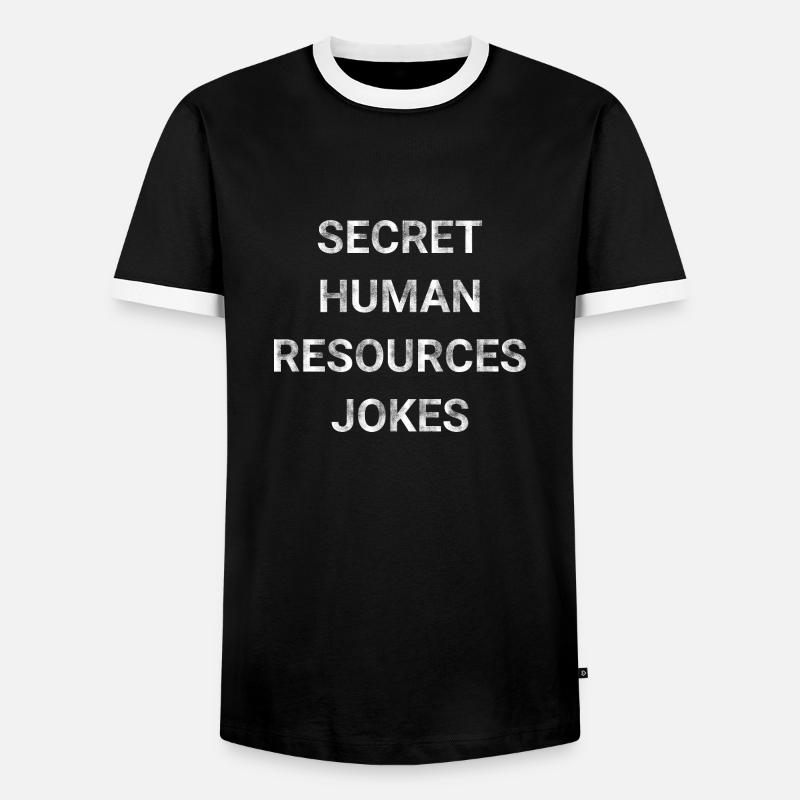 Secret Human Resources Jokes - Men's Ringer Shirt - black/white