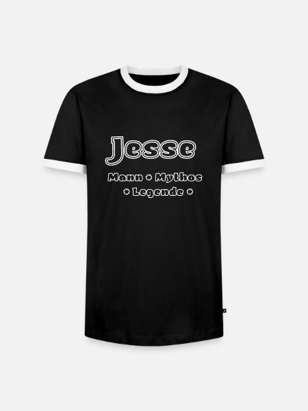 Jesse - Mann, Mythos, Legende - Männer Kontrast-T-Shirt - Schwarz/Weiß