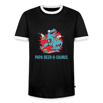 Cadeau de fête des pères pour papa pour la fête des hommes - T-shirt contrasté Homme - noir/blanc - Devant - AI Model Female 172 light (172cm) & AI Model Male 178 light (178cm)