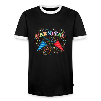 Karneval bunt Konfetti - Männer Kontrast-T-Shirt - Schwarz/Weiß - Vorne - AI Model Female 172 light (172cm) & AI Model Male 178 light (178cm)