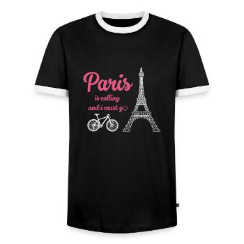 Franzose Frankreich Paris Französisch - Männer Kontrast-T-Shirt - Schwarz/Weiß - Vorne - AI Model Female 172 light (172cm) & AI Model Male 178 light (178cm)