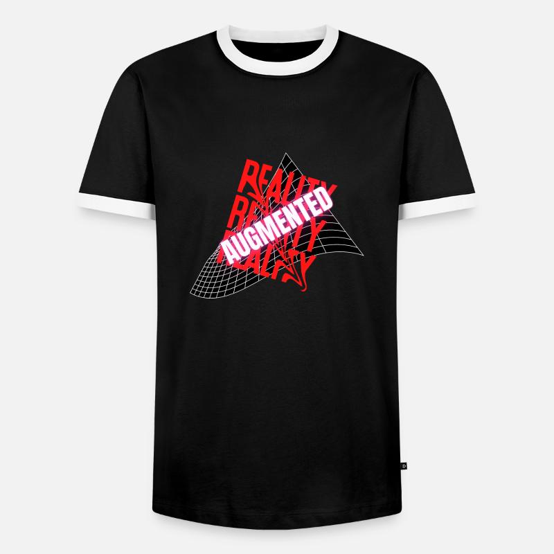 Reality Augmented Anamorphotisch - Männer Kontrast-T-Shirt - Schwarz/Weiß