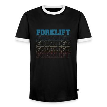 Vintage Forklift Forklifter Forklift Driver Retro - Männer Kontrast-T-Shirt - Schwarz/Weiß - Vorne - AI Model Female 172 light (172cm) & AI Model Male 178 light (178cm)