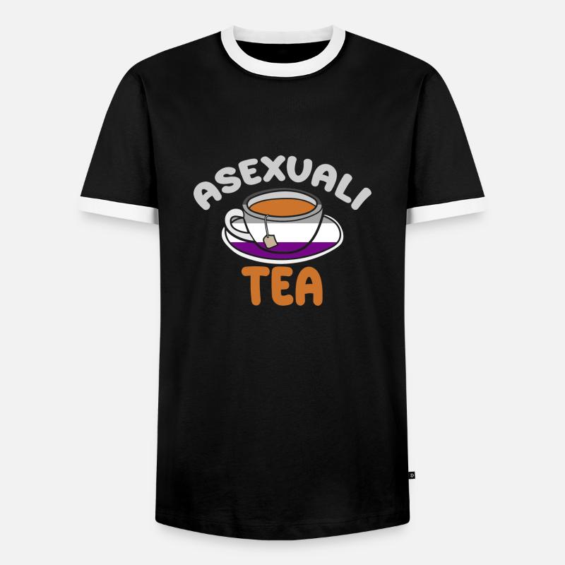 AsexuStyle: Asexuali-tea - Men's Ringer Shirt - black/white