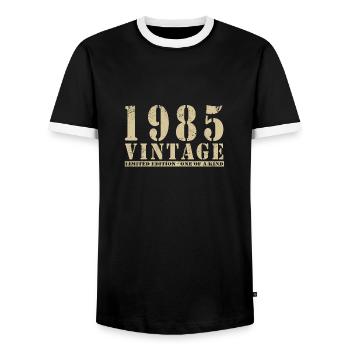 Original 1985 Vintage Vintage anniversaire rétro - T-shirt contrasté Homme - noir/blanc - Devant - AI Model Female 172 light (172cm) & AI Model Male 178 light (178cm)