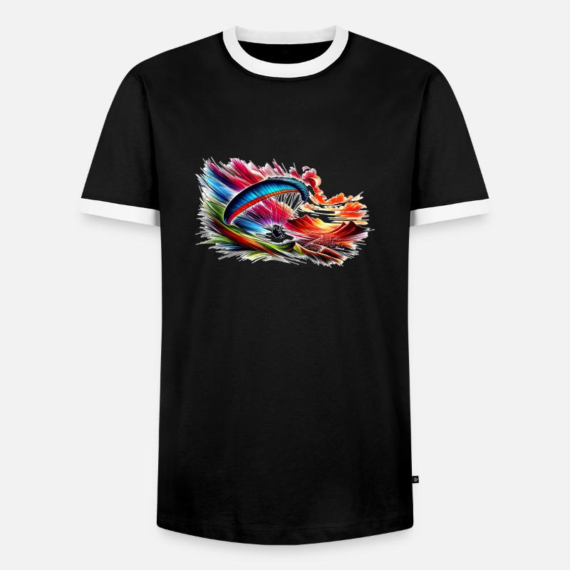 Paragleiter - Männer Kontrast-T-Shirt - Schwarz/Weiß