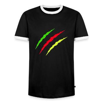 Claws Kurdistan - Men's Ringer Shirt - black/white - Front - AI Model Female 172 light (172cm) & AI Model Male 178 light (178cm)