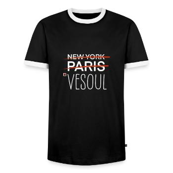 Vesoul - Men's Ringer Shirt - black/white - Front - AI Model Female 172 light (172cm) & AI Model Male 178 light (178cm)