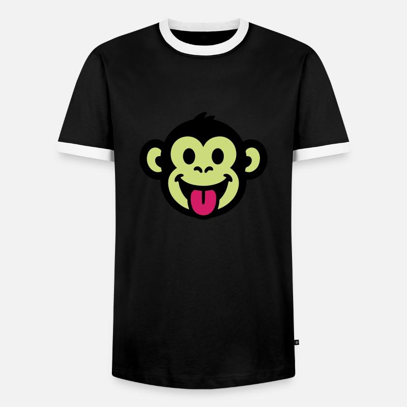 Affe Lustig Comic - Männer Kontrast-T-Shirt - Schwarz/Weiß