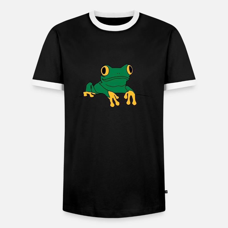 frosch - Männer Kontrast-T-Shirt - Schwarz/Weiß