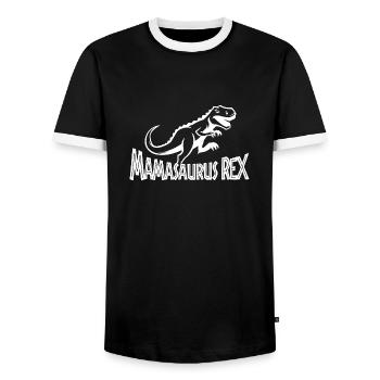 Mamasaurus Rex - Männer Kontrast-T-Shirt - Schwarz/Weiß - Vorne - AI Model Female 172 light (172cm) & AI Model Male 178 light (178cm)
