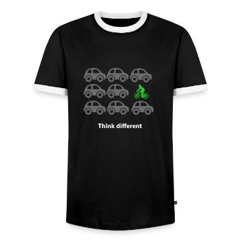 cyclisme - T-shirt contrasté Homme - noir/blanc - Devant - AI Model Female 172 light (172cm) & AI Model Male 178 light (178cm)