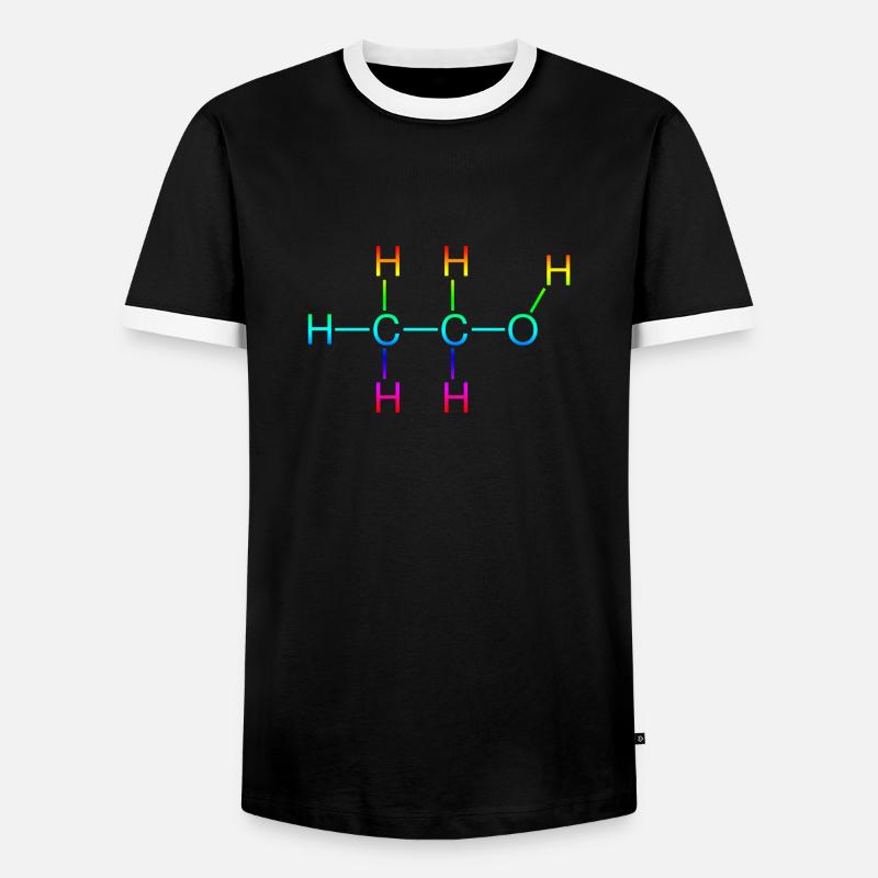 Ethanol Alcohol structural formula - Men's Ringer Shirt - black/white