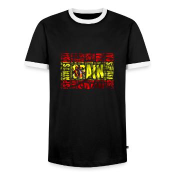 Spanien - Männer Kontrast-T-Shirt - Schwarz/Weiß - Vorne - AI Model Female 172 light (172cm) & AI Model Male 178 light (178cm)