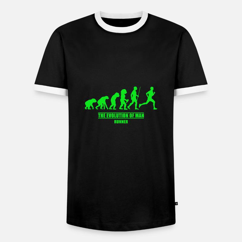 Läufer Evolution Läufer - Männer Kontrast-T-Shirt - Schwarz/Weiß