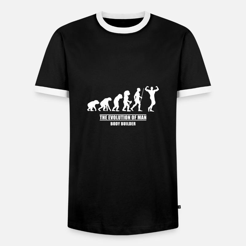Evolution weight training - Men's Ringer Shirt - black/white