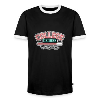 Diplôme universitaire - T-shirt contrasté Homme - noir/blanc - Devant - AI Model Female 172 light (172cm) & AI Model Male 178 light (178cm)