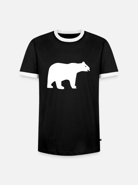 Eisbär - Männer Kontrast-T-Shirt - Schwarz/Weiß