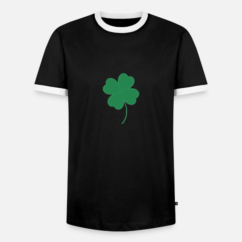 cloverleaf - Men's Ringer Shirt - black/white