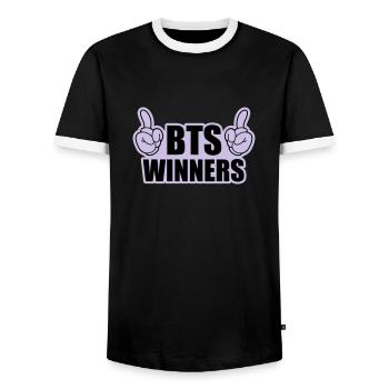 BTS Winners - T-shirt contrasté Homme - noir/blanc - Devant - AI Model Female 172 light (172cm) & AI Model Male 178 light (178cm)