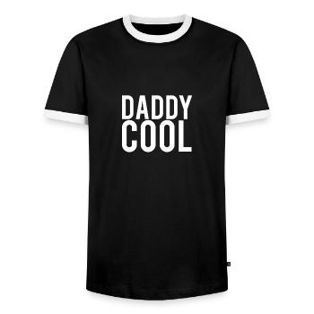 Daddy Cool in White - Men's Ringer Shirt - black/white - Front - AI Model Female 172 light (172cm) & AI Model Male 178 light (178cm)