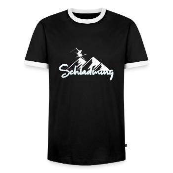 Schladming - T-shirt contrasté Homme - noir/blanc - Devant - AI Model Female 172 light (172cm) & AI Model Male 178 light (178cm)