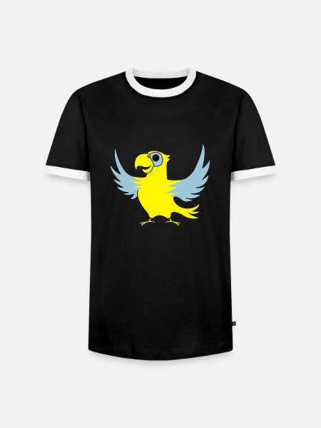 papagei_02 - T-shirt contrasté Homme - noir/blanc