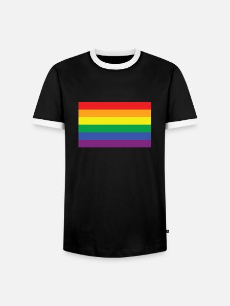 Rainbow - Men's Ringer Shirt - black/white