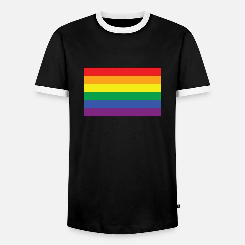 Regenbogen - Männer Kontrast-T-Shirt - Schwarz/Weiß