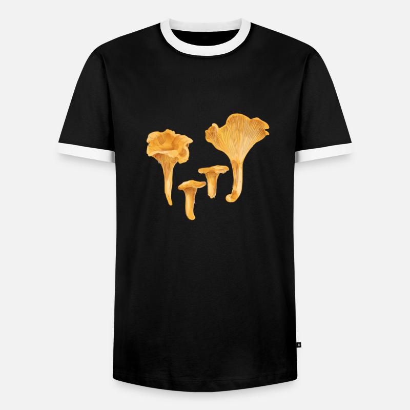 Gelbe Pfifferlinge - Männer Kontrast-T-Shirt - Schwarz/Weiß